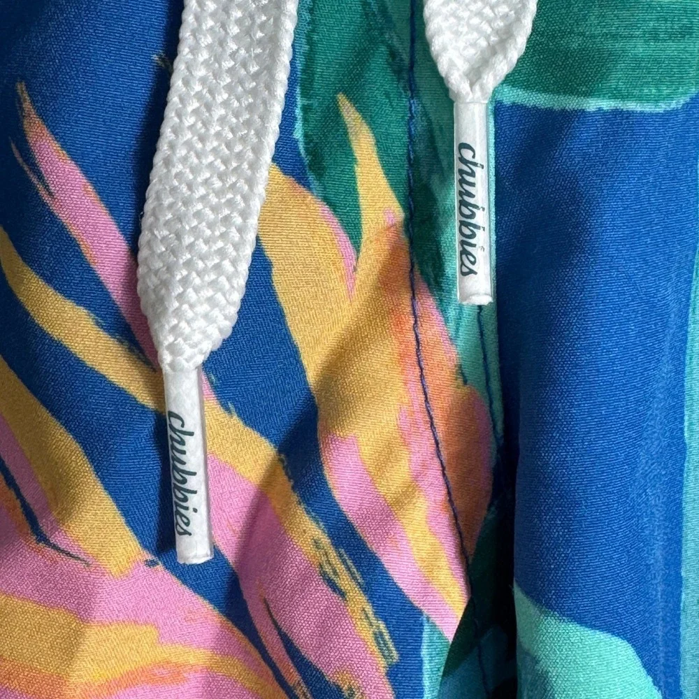 Chubbies‎ Swim Trunks Mens XL Blue Tropical Floral 5.5 Inseam Lined Shorts